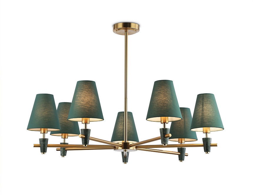 LH75053/7 BS/GN латунь/зеленый E14*7 max 40W D840*580