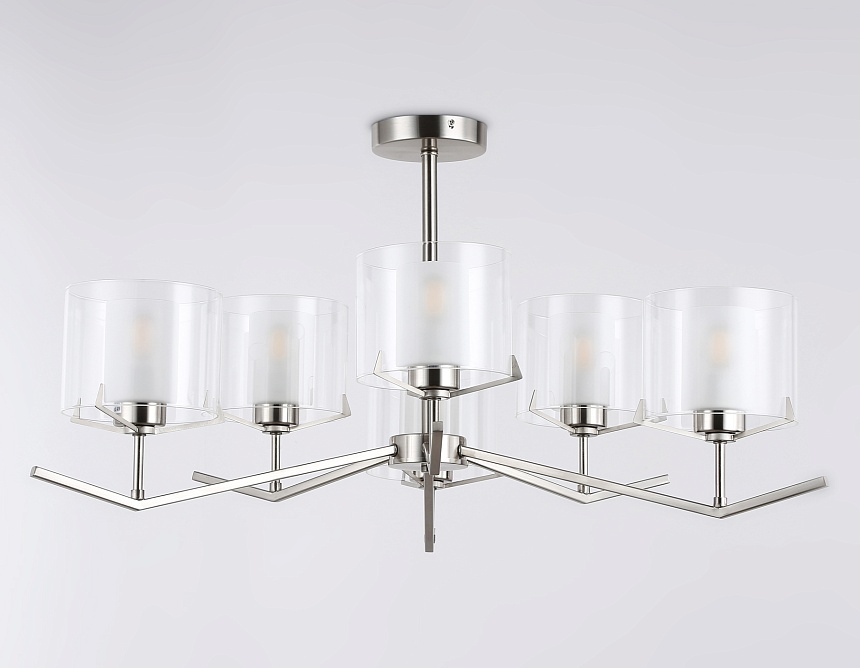 LH57002/6 SN/FR никель/белый матовый E14/6 max 40W D850*420