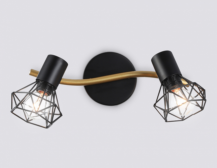 TR8656/2 BK/GD черный/золото E14/2 max 60W 330*100*185