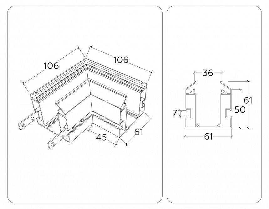 GL1043 BK черный коннектор угловой для корпуса в натяжной потолок Magnetic 220V 100*100*61 GL1043 BK черный коннектор угловой для корпуса в натяжной потолок Magnetic 220V 100*100*61