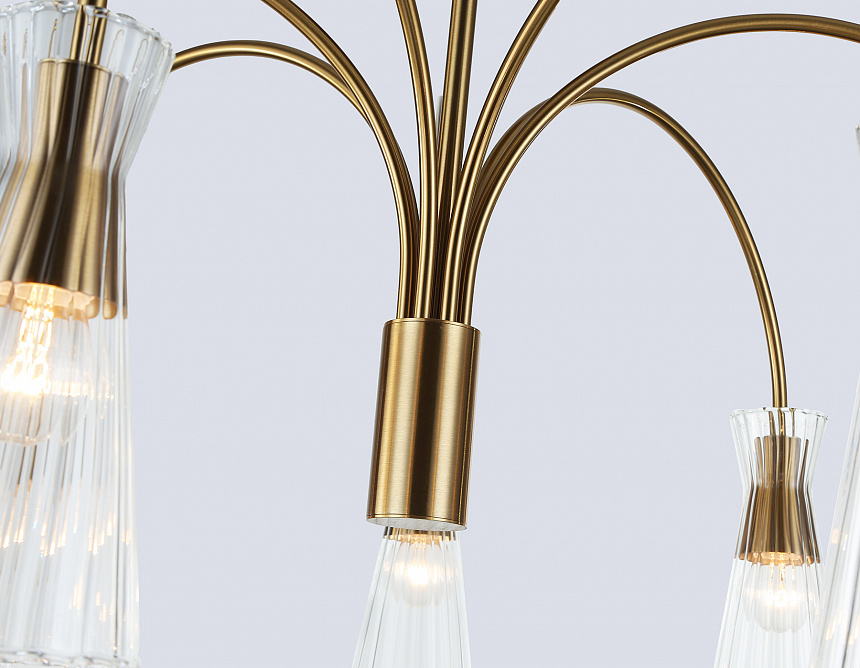 LH55703/7 BS/CL латунь/прозрачный E14*7 max 40W D745*460