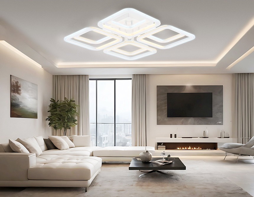 FA8948/4+4 WH белый 101W 3000-6000K 485*485*120 (ПДУ ИК)