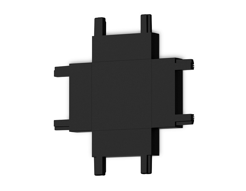 GV1127 BK черный X-образный коннектор для накладного шинопровода 46*46*6
