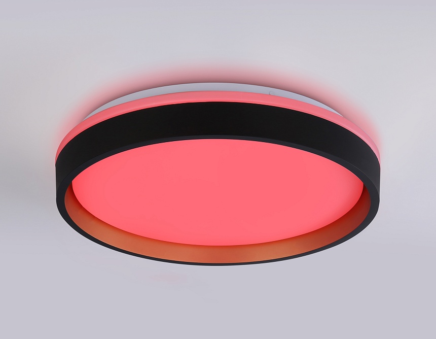 FZ604 BK/GD черный/золото IP20 46W 3000K-6500K+RGB D390*80 (ПДУ ИК)