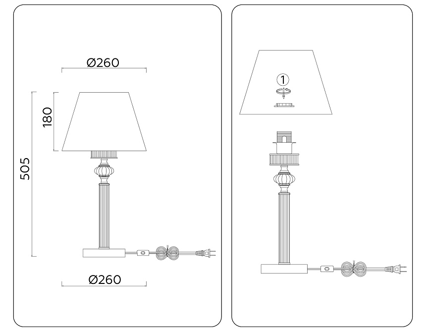LH71027 BS/WH латунь/белый E27 max 60W D260*505