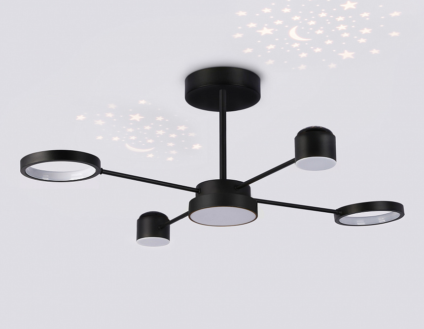 FL51632/4+1 BK/GD черный/золото 3000K-6400K 48W 910*745*300 (ПДУ ИК)