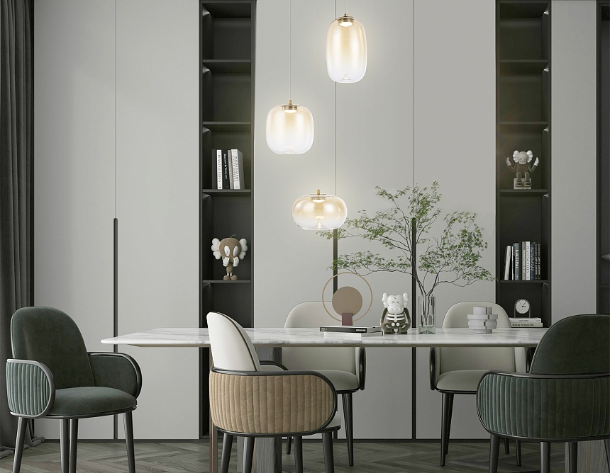 LH11105/3 BS/TI латунь/янтарь 12W 3000K D350*1505