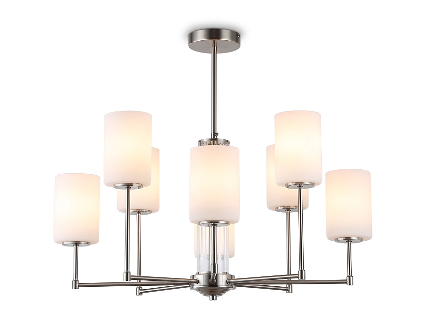 LH56213/8 SN/FR никель/белый матовый E27/8 max 60W D700*600