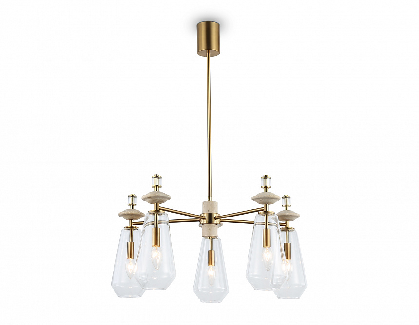 LH53305/5 BS/CL латунь/прозрачный E14*5 max 40W D690*925