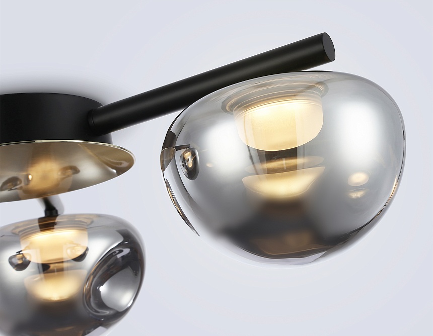 LH12006/3 BK/GD/SM черный/золото/дымчатый 18W 3000K D640*170