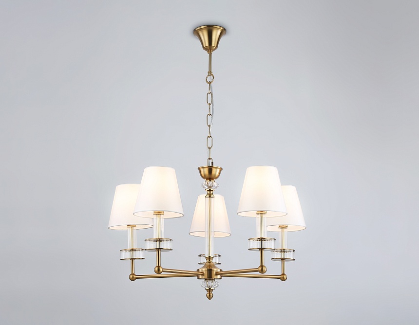 LH71021/5 BS/WH латунь/белый E14*5 max 40W D670*1130