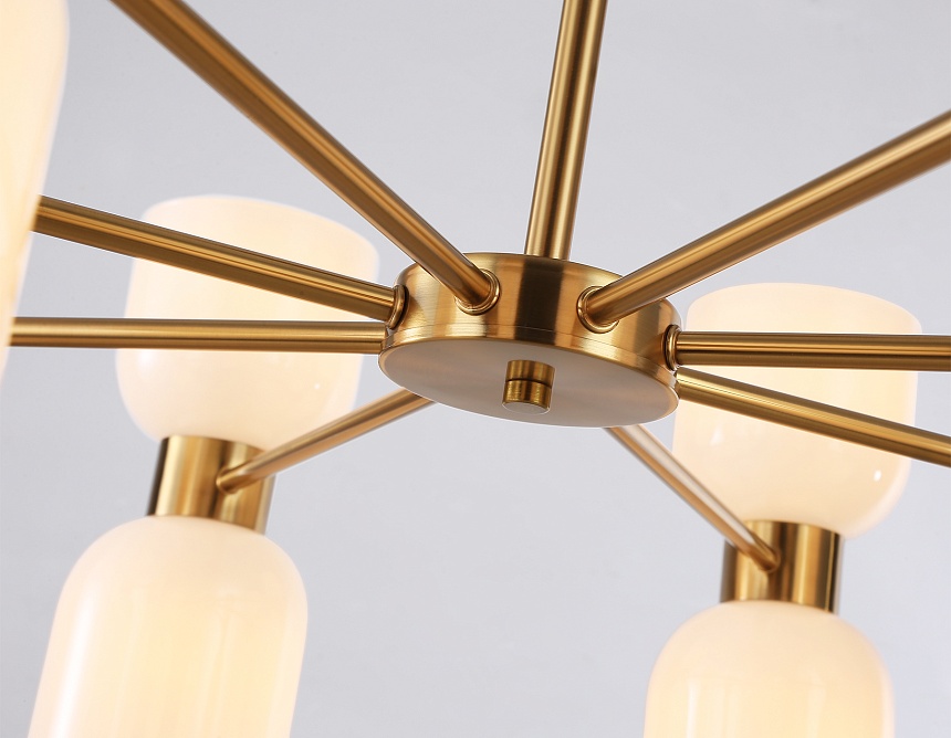 LH56095/16 BS/FR латунь/белый матовый E14*16 max 40W D860*510