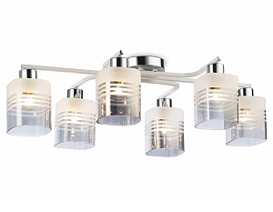 TR303207/6 WH/CH/SM/FR белый/хром/дымчатый/белый матовый E27*6 max 60W 710*400*200