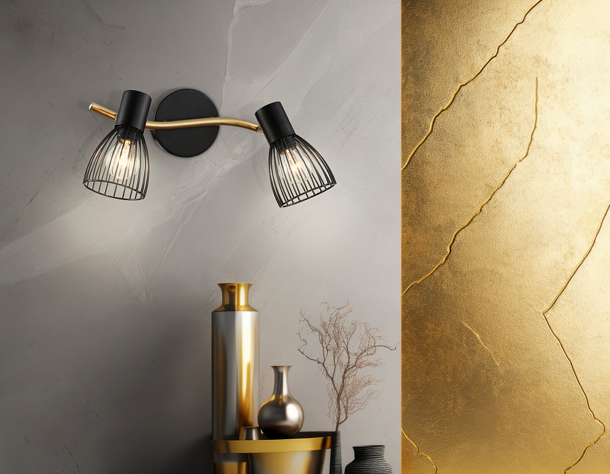 TR8660/2 BK/GD черный/золото E14/2 max 60W 330*100*170