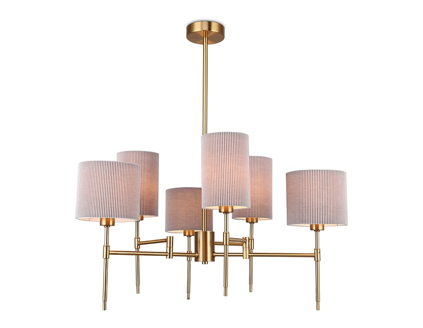 LH72381/6 BS/GR латунь/серый E14*6 max 40W D690*705