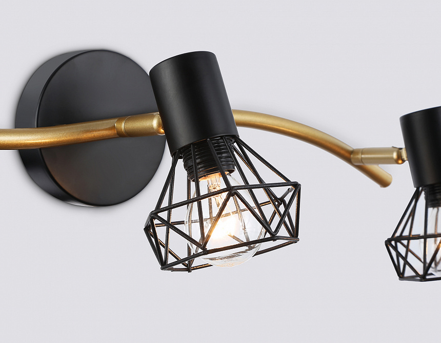 TR8657/3 BK/GD черный/золото E14/3 max 60W 550*100*185