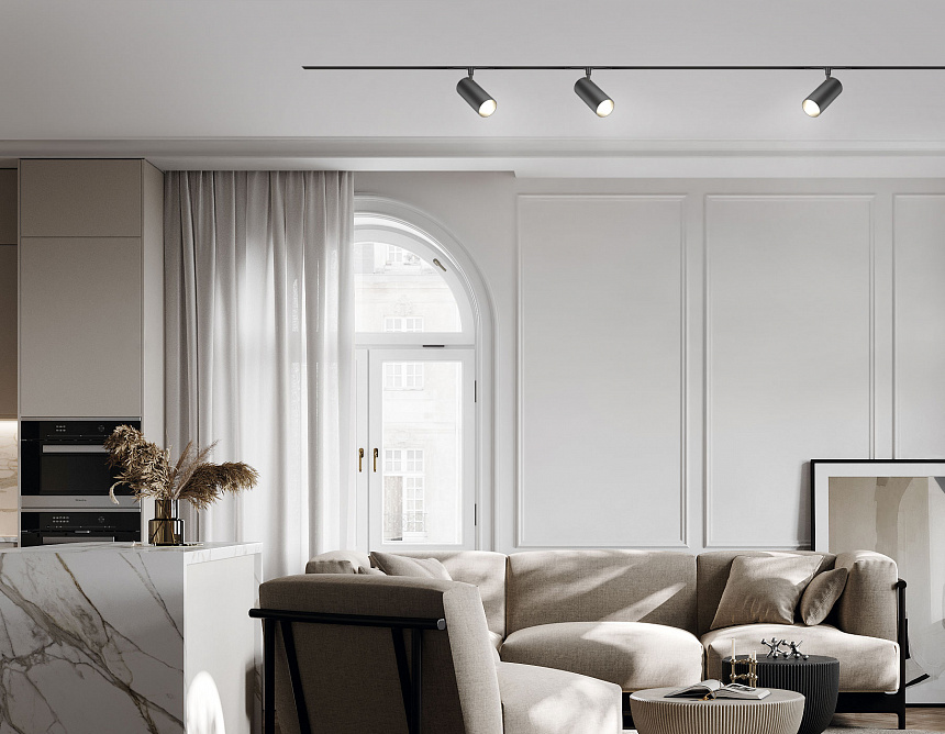 GL2310 BK черный IP20 18W 3CCT 3000/4200/6400K 48V D55*120