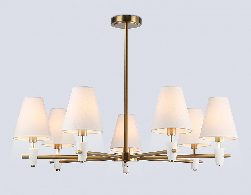 LH75045/7 BS/WH латунь/белый E14*7 max 40W D840*580