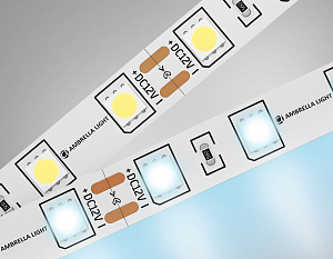 GS2003 5050 60Led/ 14.4W m/ 12V IP20 6500K/ 5000*10*1.87mm (2 конт.)
