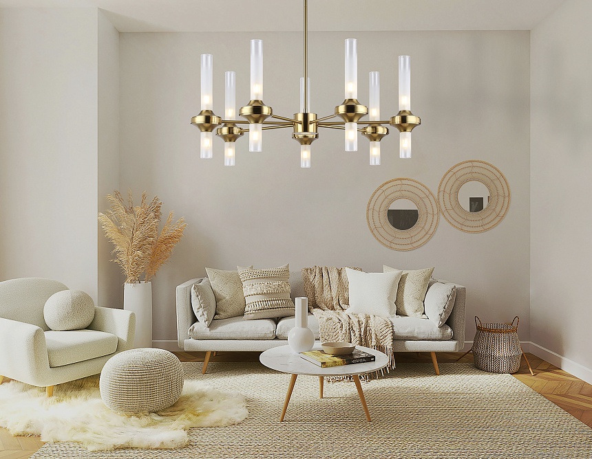 LH55360/14 BS/CL латунь/прозрачный G9/14 max 30W D750*690