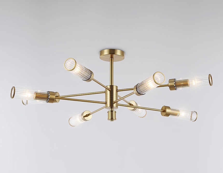 LH55162/8 BS/CL латунь/прозрачный E14/8 max 40W D930*330