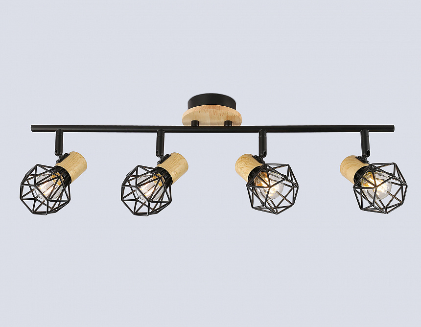 TR8754/4 BK/WD черный/дерево IP20 E27/4 615*115*200