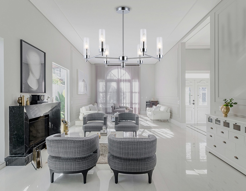 LH55151/6 CH/CL хром/прозрачный E14/6 max 40W D675*520