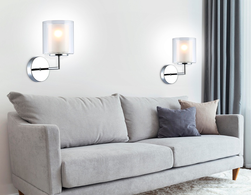 LH56005 СH/FR хром/белый матовый E14 max 40W 190*120*220