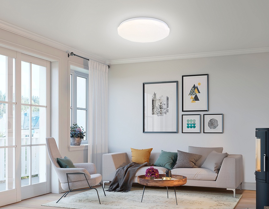 FZ417 WH белый IP20 46W 3000K-6500K+RGB D380*60 (ПДУ ИК)