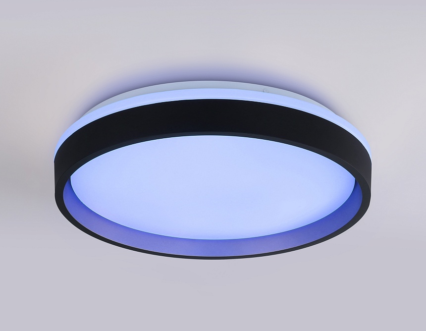 FZ604 BK/GD черный/золото IP20 46W 3000K-6500K+RGB D390*80 (ПДУ ИК)