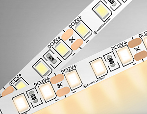 GS1101 2835 120Led/ 9.6W m/ 12V IP20 3000K/ 5000*8*1.2mm (2 конт.)