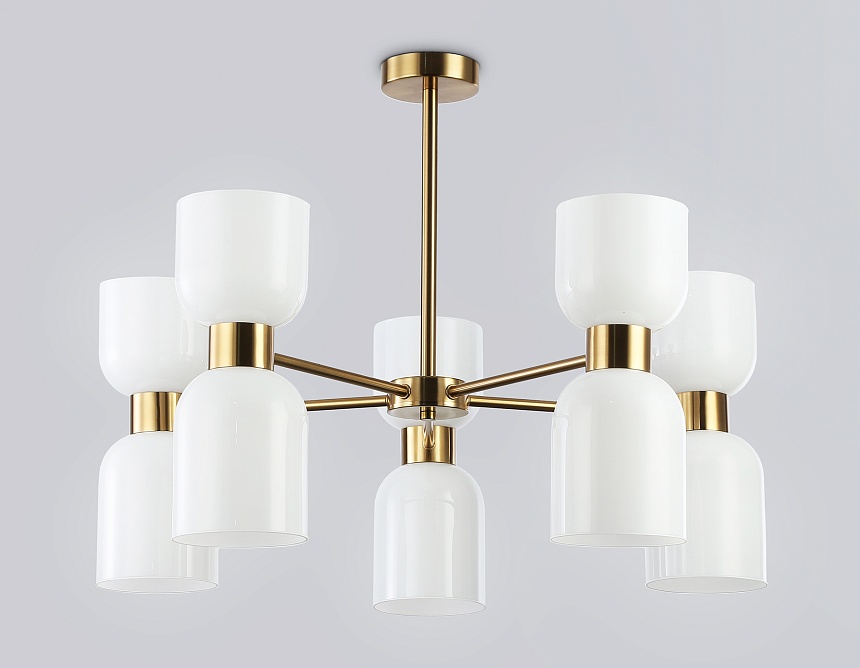 LH56093/10 BS/FR латунь/белый матовый E14*10 max 40W D700*510