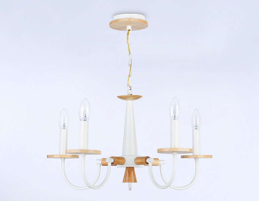 TR9592/5 WH/LW белый/светлое дерево E14/5 max 40W D555*660