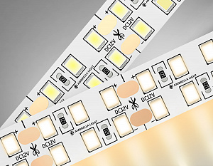 GS1701 2835 240Led/ 24W m/ 12V IP20 3000K/ 5000*14*1.2mm (2 конт.)