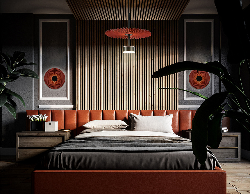 LH72653 BK/RD черный/красный 6W 3000K D300*100