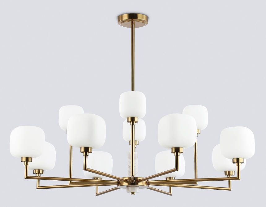 LH53019/12 BS/FR латунь/белый матовый G9*12 max 40W D910*680