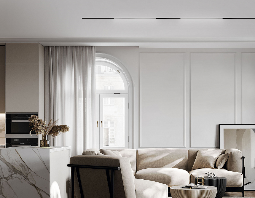 GL2325 BK черный IP20 20W 3CCT 3000/4200/6400K 48V 400*10*37