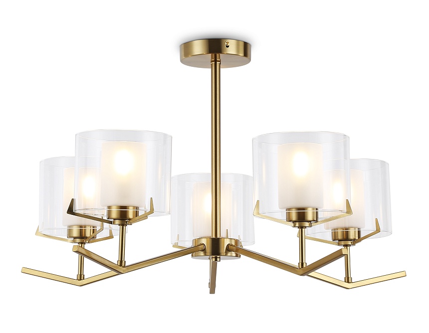 LH57007/5 BS/FR латунь/белый матовый E14/5 max 40W D690*390