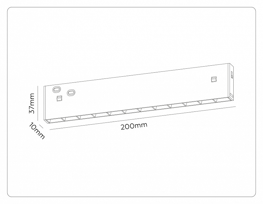 GL2335 BK черный IP20 10W 3CCT 3000/4200/6400K 48V 200*10*37