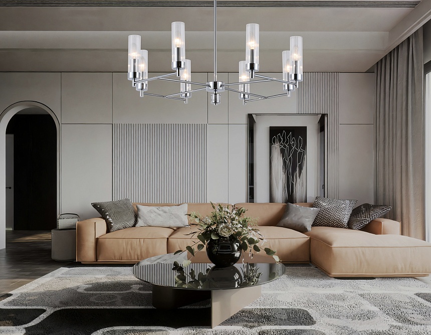 LH55152/8 CH/CL хром/прозрачный E14/8 max 40W D765*520