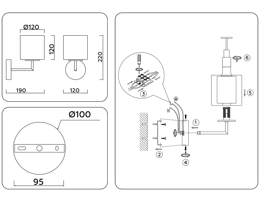 LH56005 СH/FR хром/белый матовый E14 max 40W 190*120*220