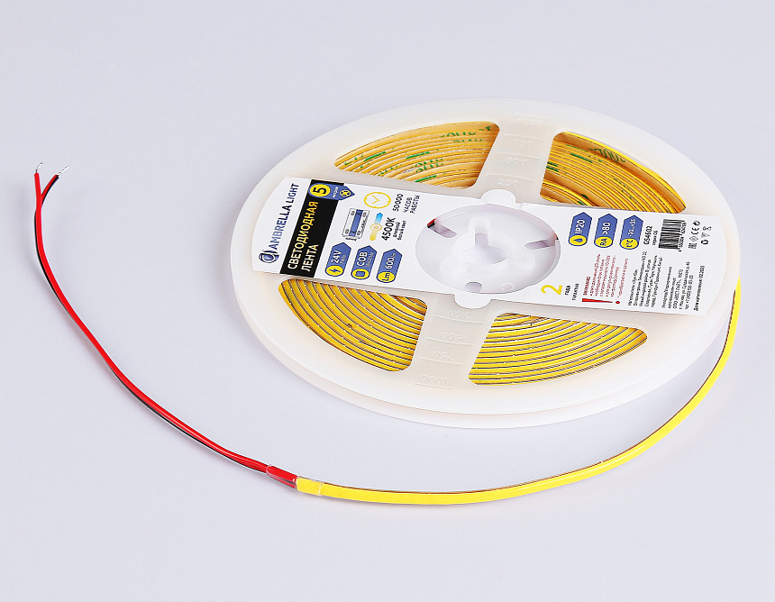 GS4602 COB 384Led/ 7W m/ 24V IP20 4500K/ 5m*3mm*2mm (2 конт.)
