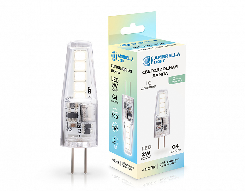 100144 LED G4 2W IC 4000K 12V 100144 LED G4 2W IC 4000K 12V