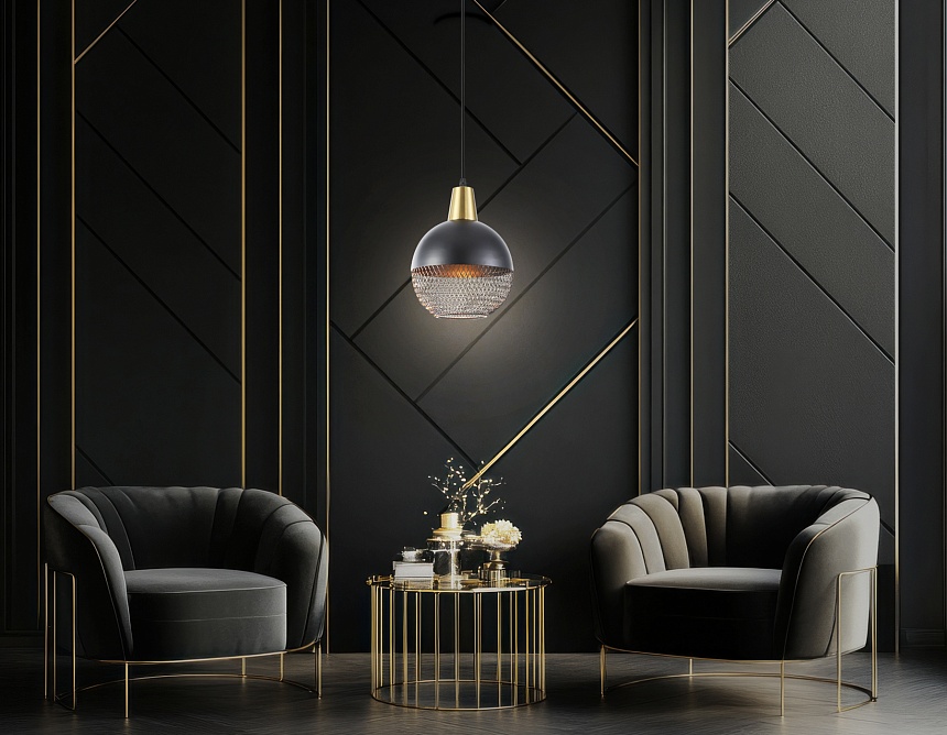 TR8504 BK/CP черный/медь E27 max 60W D200*1000