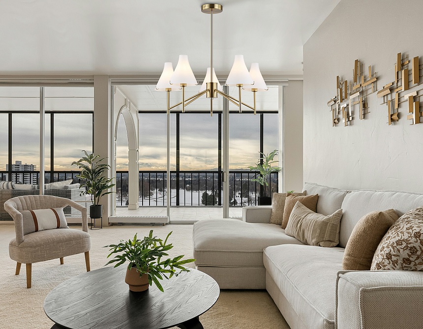 LH57133/5 BS/FR латунь/белый матовый E14/5 max 40W D650*590