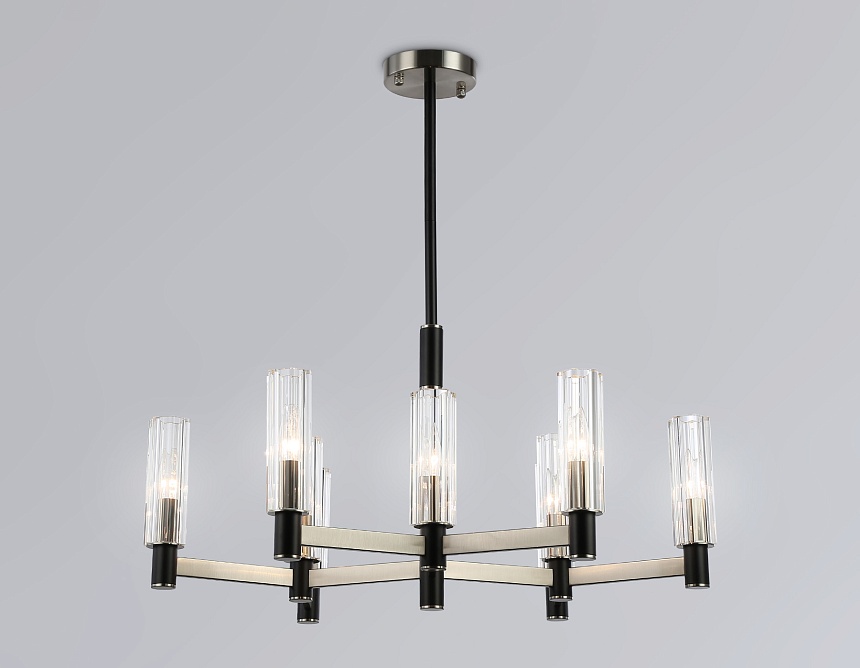 LH55503/9 SN/BK/CL сатин никель/черный/прозрачный E14*9 max 40W D760*760