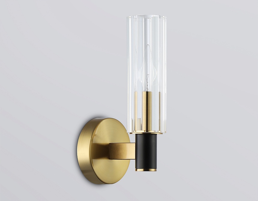 LH55517 BK/BS/CL черный/латунь/прозрачный E14 max 40W 120*100*250