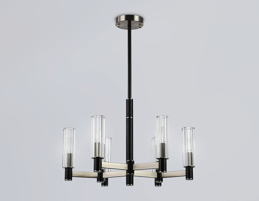 LH55501/6 SN/BK/CL сатин никель/черный/прозрачный E14*6 max 40W D570*760