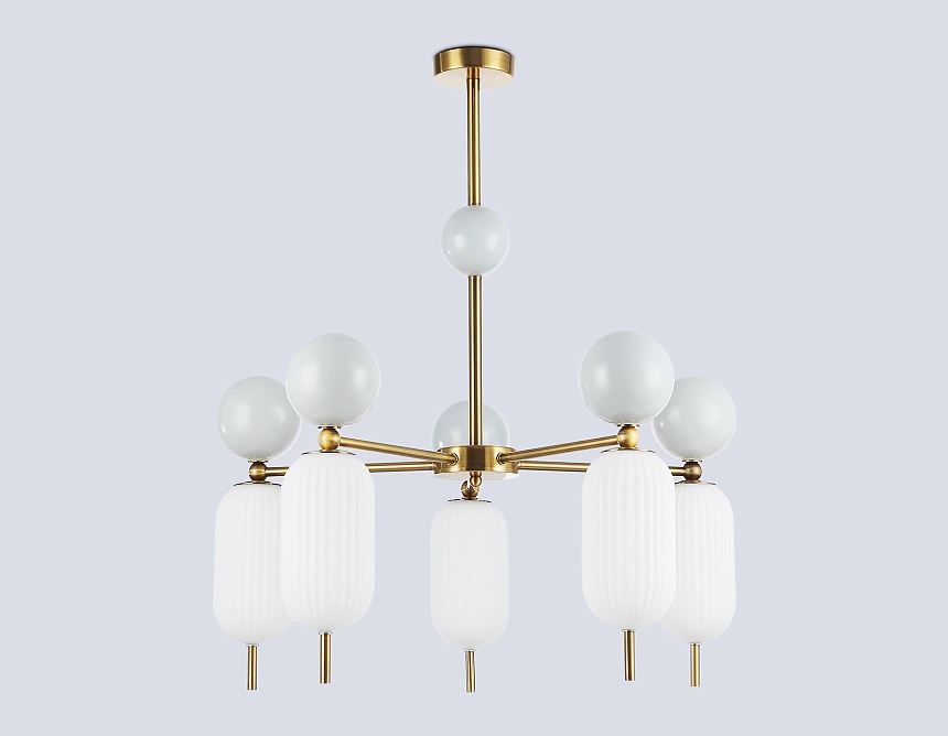 LH53104/5 BS/GR/FR латунь/серый/белый матовый G9*5 max 28W D650*750