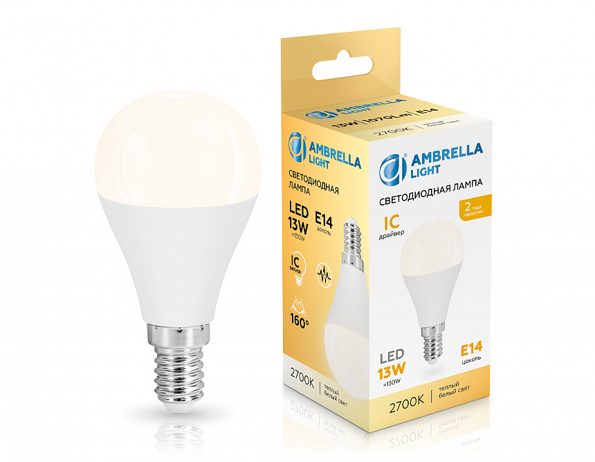 451313 LED P45 13W IC E14 2700K 175-265V